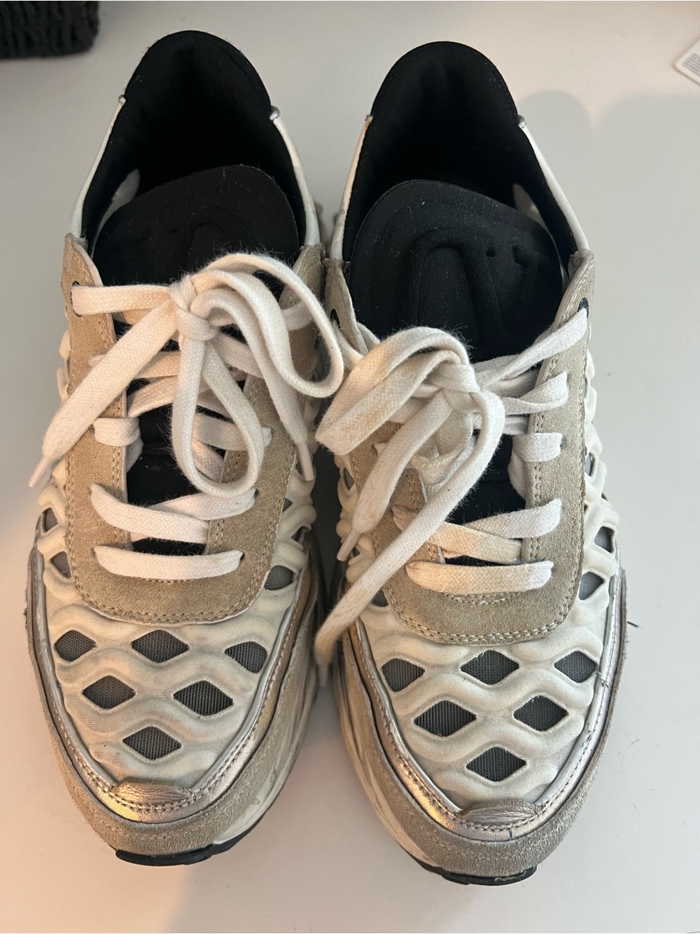 Valentino White and Tan Women's Sneakers